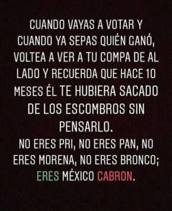 fuckyeahmexico:  Gracias por todos sus mensajes hoy. Fue una fecha importante en la historia de Mexico. Dejé de contestar mensajes acerca de sus preferencias políticas para mantener las cosas neutrales acá. 