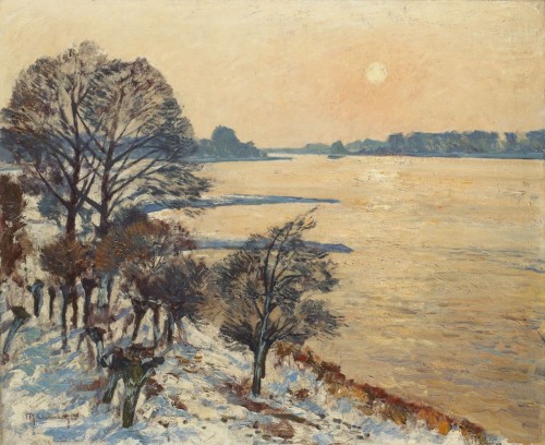 Sunny Winterday at the River Rhine - Max Clarenbach  1917German 1880-1952Oil on canvas. 74 x 90