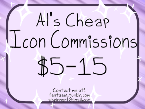 fantaasi: I’m opening icon commissions!Prices range from $5-$15 based on style and level of de