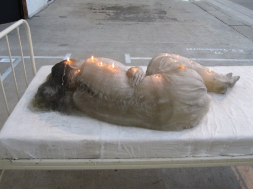 sixpenceee: This wax woman embedded with candle wicks was made by A.F.Vandevorst for the Arnhem Mode