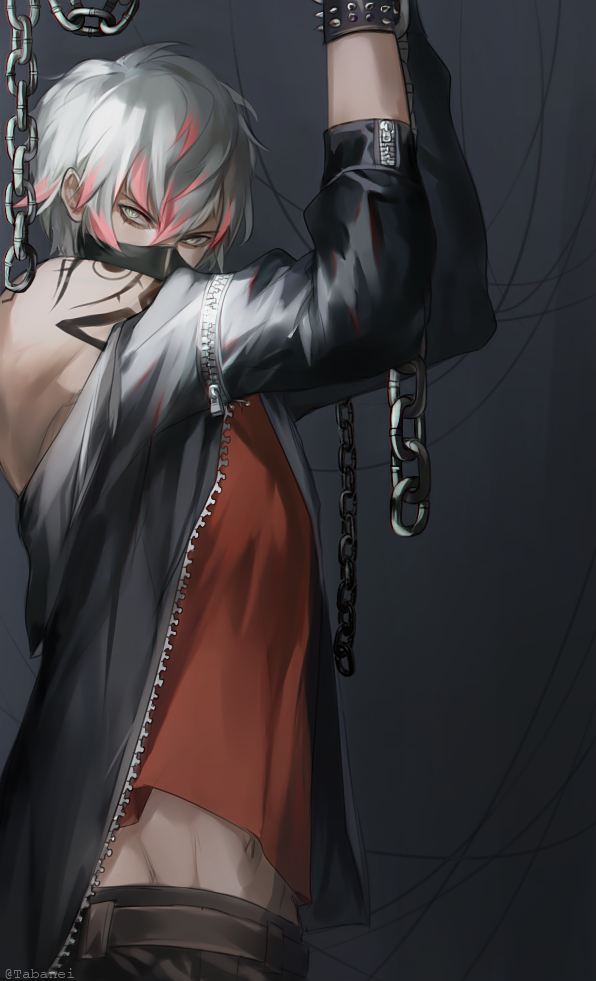 taba-fumi:  idk why but i thought of this concept where Unknown is chained oops but