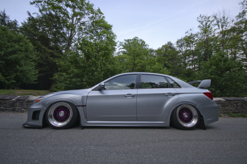 p-u-r-e-insomnia:  maxxvr:  My friend Connor’s Airlift Performance bagged ‘12 STi on slant lip BBS rs’  Unique! I like it :)