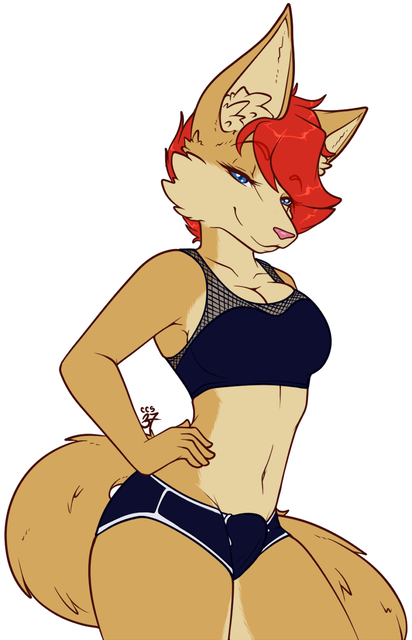For the Trials in Tainted Space Panty Project!Officer Penny in a sports bra!I swear