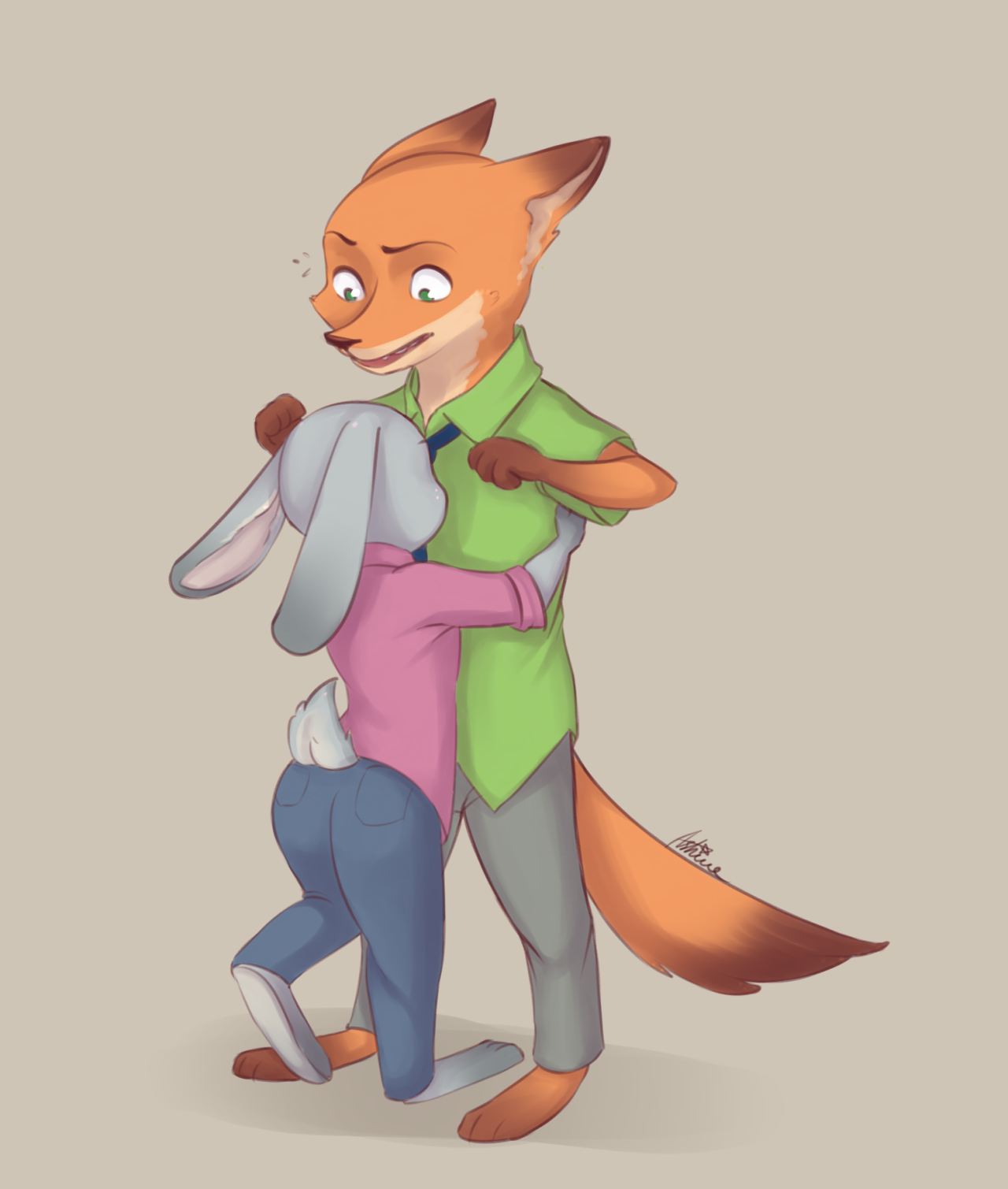 airshine:  Few coloured sketches of Judy and Nick. They’re so cute together :3