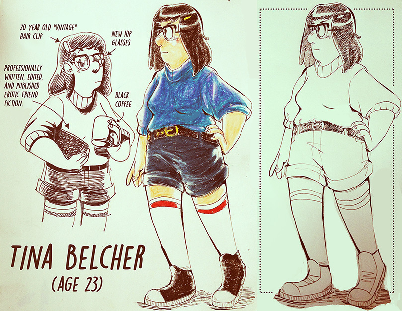 dippitydapper:  aaand a bonus grown up J-Ju!so i said I’d draw bob’s burgers