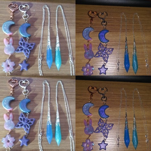 New resin keychains and pendants! Everything except the moon/star/butterfly are commissions for a co