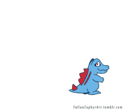 fallenzephyrart:  oops I animated I’ve been seeing some pretty cool Pokemon evolution gifs lately so I wanted to try animating my own! I’ve never drawn Totodile or its evolutions (maybe once?) so I figured I should give that croc a shot. I also made