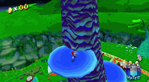 smallmariofindings:In Super Mario Sunshine, it is possible to get to the top of the central palm tre