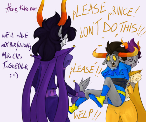 throne-stuck: It seems that the Bard is rather fond of Tavros. You can use this to your advantage… After all, it is the Page’s job to serve his Prince with everything he has!   I don’t know about my bf (he’s the one who writes dialogue and stuff)