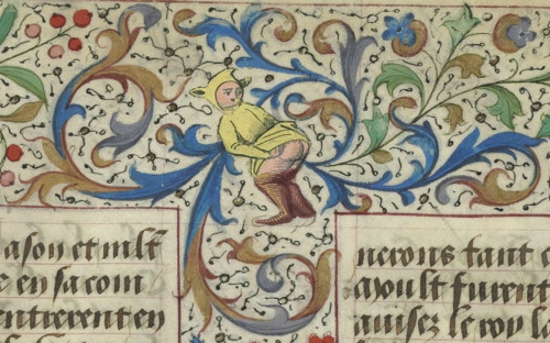 Medieval Teletubby making floral ornaments&hellip;see: Medieval Teletubbies and floral border ma