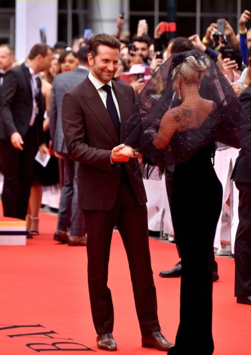 gaga-vibes:Lady Gaga & Bradley Cooper‘A Star Is Born’ Premiere at Toronto Film Festival [Sept.9,
