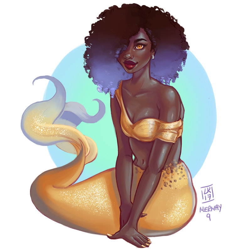 fyblackwomenart:    Mermay: Day 9 by LornaKelleherArt 
