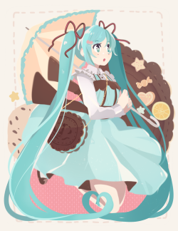 hikukastel: chocomint miku is really cute