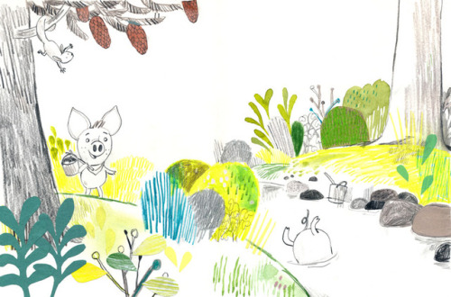 The next illustration from the book “Bis bald im Wald”.