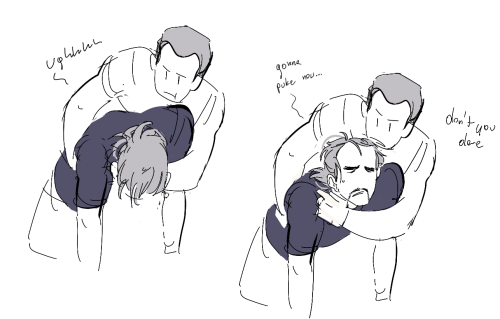 rondoel: I was doodling some poses and halfway it turned into Michael taking care of wasted Trevor s