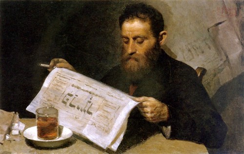  Reading a Newspaper, 1910s, Yehuda Pen