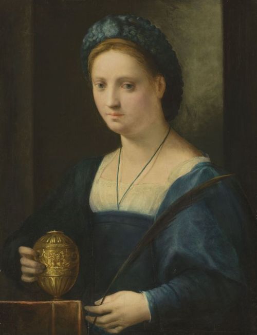 Portrait of a lady, as Mary Magdalene (c.1520-1525). Domenico Puligo (Italian, 1492-1527). Oil on pa