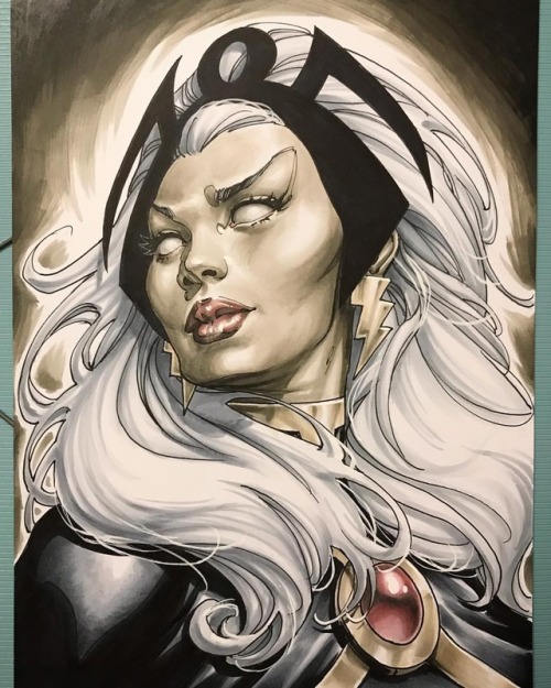 Here’s the finished #Storm piece, rendered in #CopicMarkers, with some gouache highlights. I l