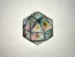 strokesite:  paulstobbsartwork:  A study on cubes using ‘Sacred Geometry’  :)