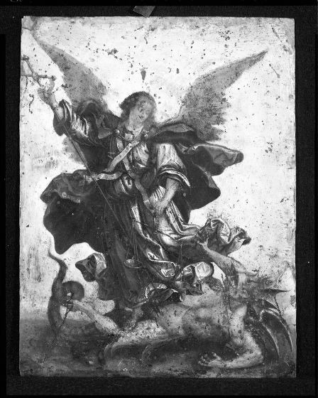 tormented-spirituality:  Unidentified Artist The Archangel Michael Defeating a Demon