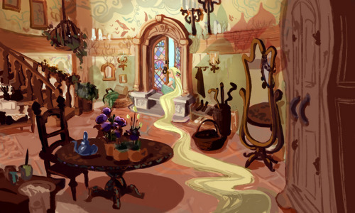 Concept art for Tangled by Victoria Ying.