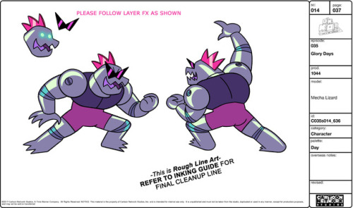 Model sheets I did for the “Glory Days” episode.  @ryannshannon and @parkersim