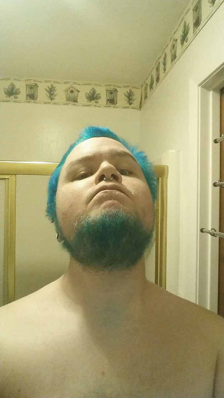 bearswithantlers:  Ion Color Brilliance Sky Blue Second application  Well, its darker,