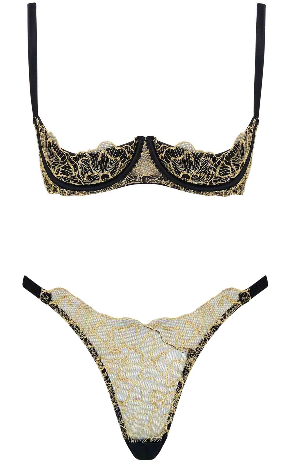 MARTY SIMONE • LUXURY LINGERIE - Coco de Mer, Damona quarter cup bra set