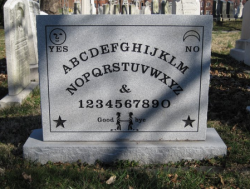 sixpenceee:  Gravestone of Elijah Bond, who patented the Ouija Board. Greenmount Cemetery, Baltimore 