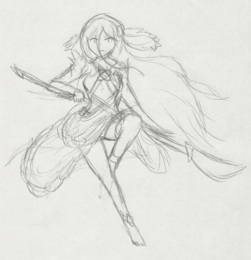 xero-j:  Azure Striker Sketch of Azura/Aqua from Fire Emblem Fates! I’m personally fine with both he