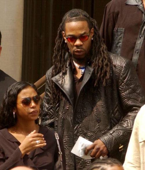 y2kaestheticinstitute: Busta Rhymes & Ananda Lewis at Aaliyah’s funeral (Aug. 31, 2001)