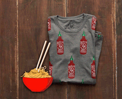aeostyle:Spice things up with our True Vintage Sriracha Graphic T-Shirt. Creative by iamnotadesigneur. For my brothers girl 