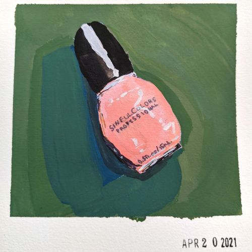 A gouache study  I&rsquo;ve had this polish color forever but honestly it looks so bad so I&