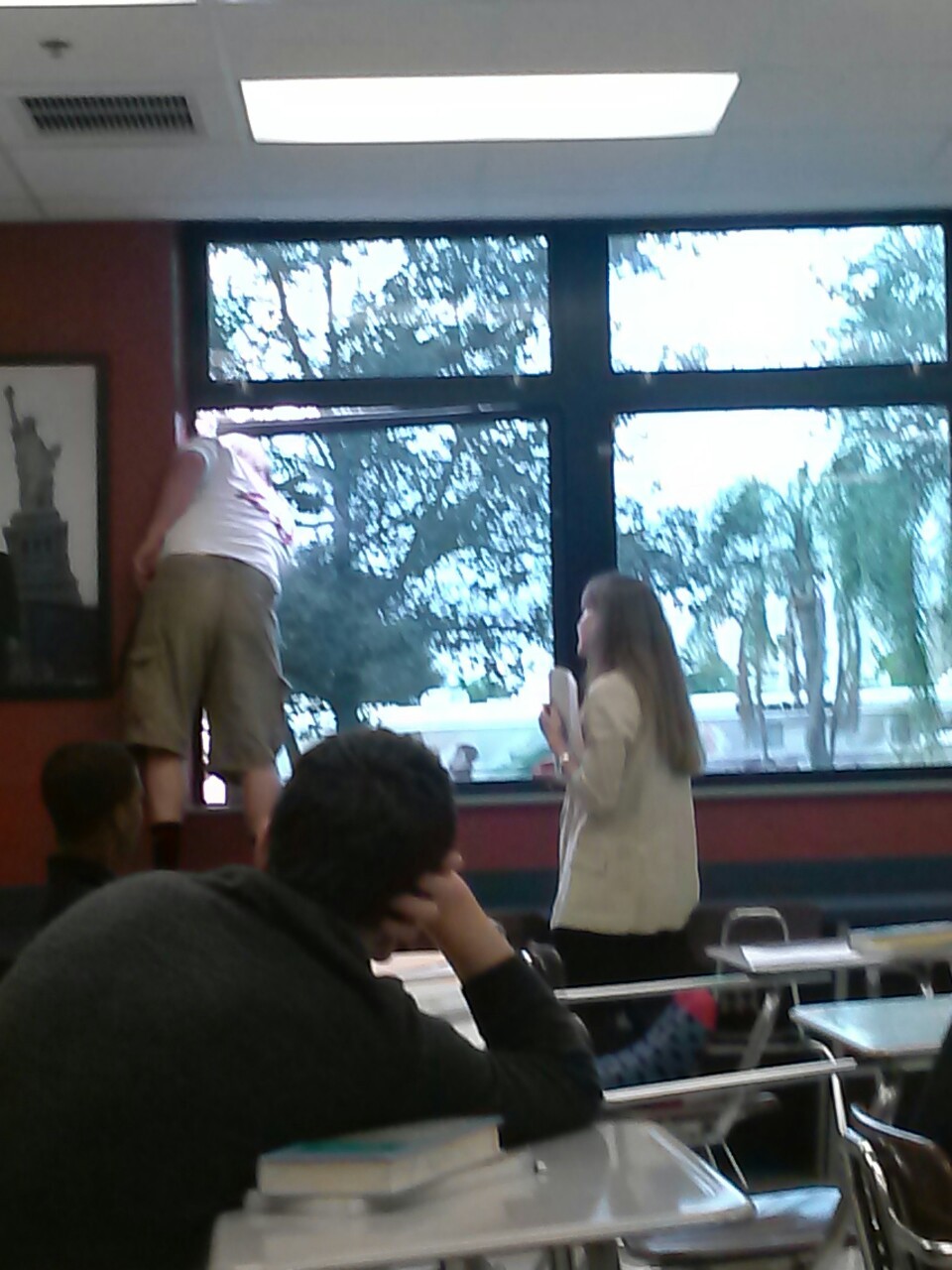 undietaker:  Were sitting in class when these two kids knock on the window and a