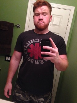 thegingerium:  Borrowed my little brothers tee, he may not get it back. Feeling very masc 4 masc.