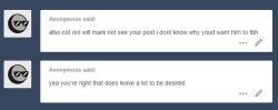 Theowlandthefinch:  That Was Nearly Immediate.i Admitted Right Off The Bat That I