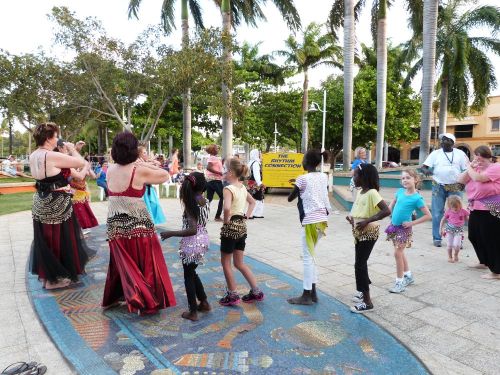 Dancing for mental health awareness.  Townsville, The Strand. Photographer: Melanie Wood