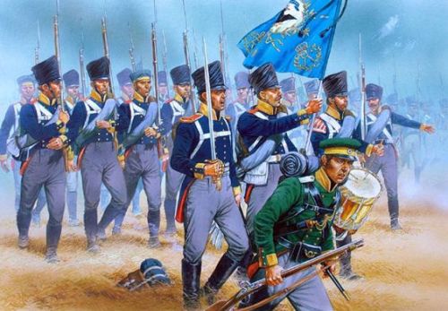 borussia-in-saecula-saeculorum:Prussian infantry during the Napoleonic Wars, c. 1813-15.