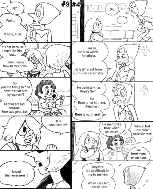 fan2gold:  It is story of Amathyst and Pearl.(And I draw a current Steven. My mistake!)* Thanks to my friend : translation word in toon!