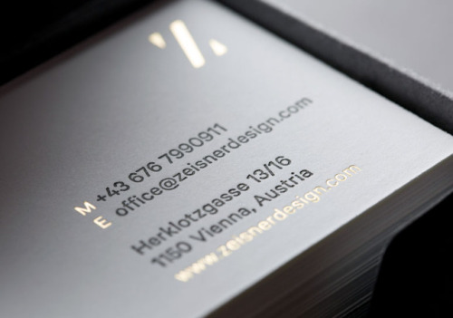 Sophisticated business card for product designer Daniel Zeisner, by Matthias Kronfuss studio