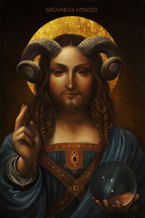 “Salvator Mundi”. Obra de Aeryael, inspirada en la pintura del mismo nombre de Leonardo 