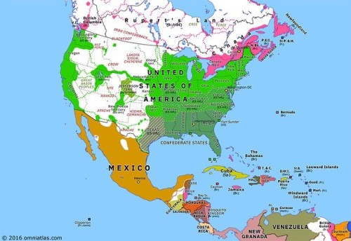 North America 160 years ago today: Confederate States of America (8 February 1861) omniatlas