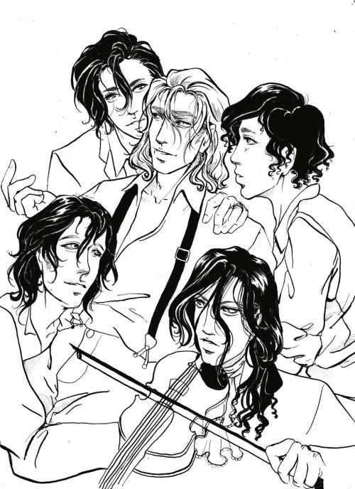 Lestat and his harem type.Clockwise from top, Louis, Quinn, Nicki and Antoine