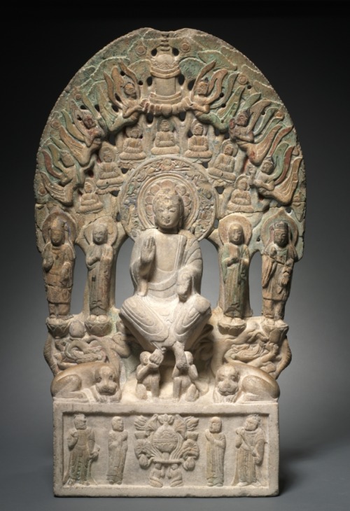 Stele: Maitreya as the Future Buddha, 4th-6th century, Cleveland Museum of Art: Chinese ArtSize: Ove