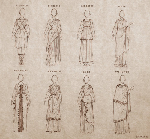 artistic-annihilation:rafawriter:Ancient Greek Dresses by Niniduyes. yep. this. 