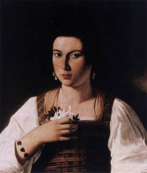 Portrait of a Courtesan (c.1598). Caravaggio (Italian, 1571-1610). Oil on canvas. Formerly Kaiser-Fr