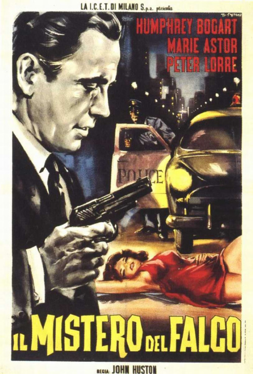 filmnoirfoundation:  Beautiful foreign market posters for birthday boy John Huston’s THE MALTESE FALCON. Let us know what your favorite Huston directed film is, either here or on our Facebook page. 