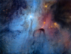 alxndrasplace:  (NASA) IC 4603: Reflection Nebula in Ophiuchius  Why does this starfield photograph resemble an impressionistic painting? The effect is created not by digital trickery but by large amounts of interstellar dust. Dust, minute globs
