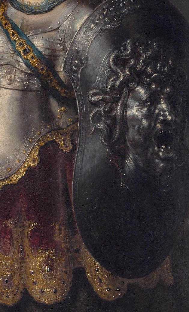 templeofapelles:  detail from Bellona, Rembrandt 