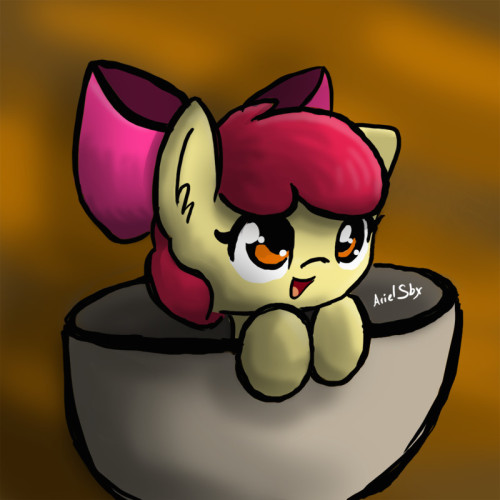 asklittleapplebloom:AppleBowl This is not one of my best drawings, but this is more special, because is the first one that I made with a Tablet!! Unfortunaly, the tablet is not mine, I borrow it from mah’ school :(<3